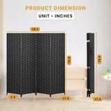 Room Divider Wall 4 Panels Indoor Handmade Wood Portable Room Dividers and Folding Privacy Screens Used in Multiple Occasions Decorate and Beautify Dopinmin