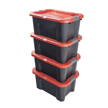 CX CRAFTSMAN, 20-Gallon Highly Durable Storage Bin & Dual Latching Lid, (14.3”H x 19.7”W x 28.2”D), Versatile Stacking Tote and Weather-Resistant - WoodArtSupply