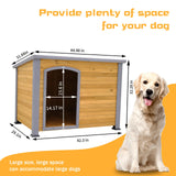 LIYAHUIA 44.48" Extra Large Dog House Outdoor Indoor Wooden Dog Kennel for Winter with Raised Feet Weatherproof for Large Dog House Outside(Natural) LIYAHUIA