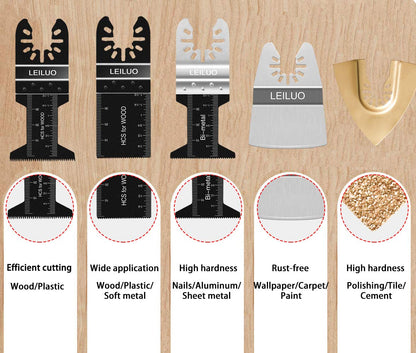 81 Pack Oscillating Saw Blades LEILUO Oscillating Tool Blades to Cut Metal Wood Plastic Multitool Blades Fit Dewalt Milwaukee Makita Worx Rockwell - WoodArtSupply