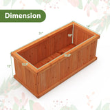 Giantex Raised Garden Bed, 31”x14”x12” Wooden Planter Box with 4 Drainage Holes & Detachable Bottom Panels, Elevated Flower Bed, Rectangular Plant Giantex