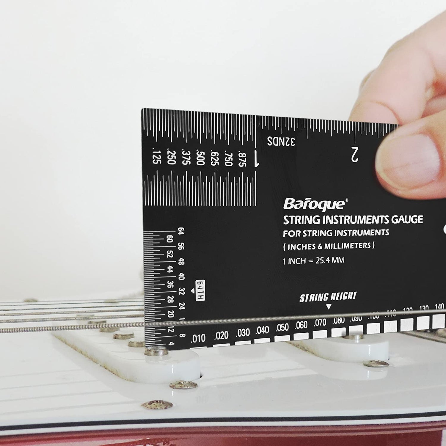 Baroque Stringed Instrument Action Ruler Gauge Luthier Measuring Tool for Electric Acoustic Guitar Bass Ukulele Mandolin Banjo SIG-10 Baroque