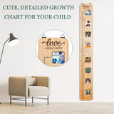 Wood Growth Chart for Kids with Picture Frames Boho Wooden Height Measurement Ruler Milestone Markers Foldable Height Chart for Kids Measuring Chart Chunful