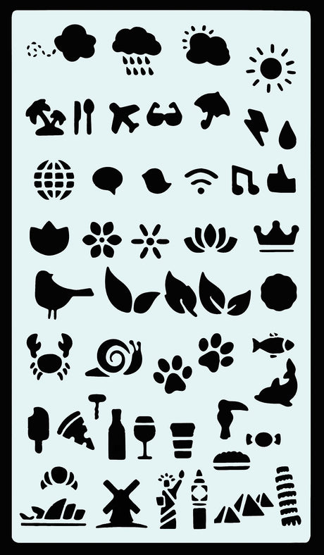 Dotted Journal Stencil Set (Over 300 designs that are great for bullet journaling, planners, and notebooks) (English, Telugu and German Edition) PETER PAUPER PRESS