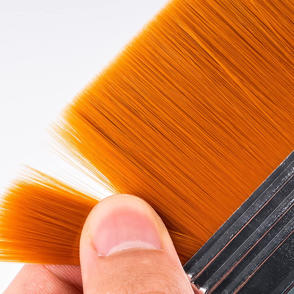 LIGHTWISH Set of 7 Flat Paint Brushes for Applying Gesso, Acrylic Paint, Oil Paint, Watercolor LIGHTWISH