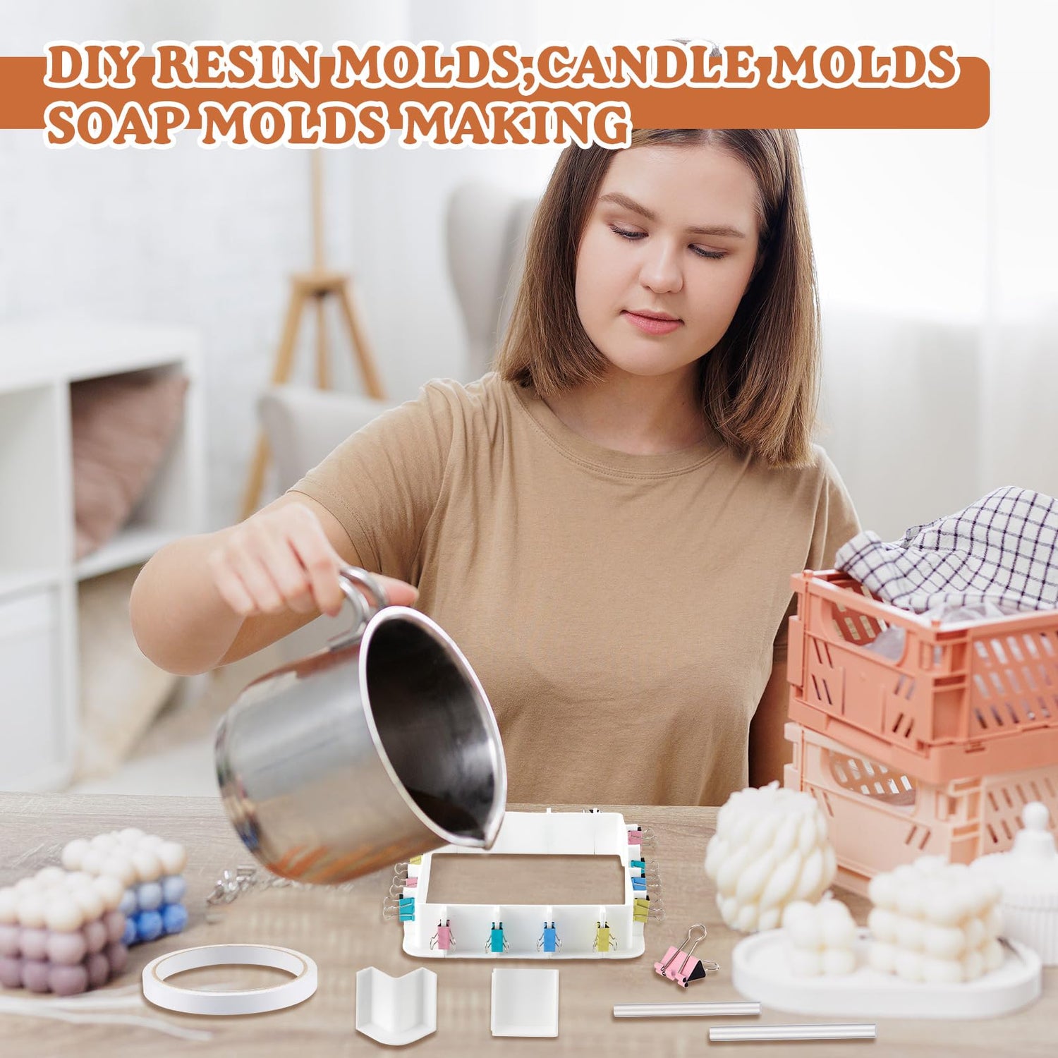 Tioncy 2 Pack Adjustable Mold Housing for Silicone Molds Making Reusable Plastic Housing Frame Silicone Mold Making Kit with Back Sheets Hot Glue Tioncy