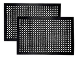 IRONGATE Rubber Doormat - 2 Pack Non Slip Anti Fatigue Indoor Outdoor Floor Mat - Heavy Duty Commercial Grade Entryway Drainage Mat - Ramp Tile Pool IRONGATE
