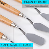 MEEDEN 5 Pieces Painting Knives, Stainless Steel Spatula Palette Knives Oil Paint Metal Pallet Knife with Wood Handle Art Tools for Watercolor Oil MEEDEN