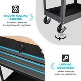 DURATECH 30-1/2 in 3-Drawer Rolling Tool Cart with Wood Top, Heavy Duty Storage Organizer Cabinet, Utility Industrial Service Cart with Casters and DURATECH