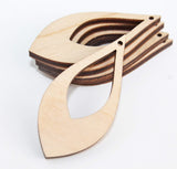 ALL SIZES BULK (12pc to 100pc) Unfinished Wood Laser Cutout Teardrop Dangle Earring Jewelry Blanks Shape Crafts Made in Texas Texan Wood Crafts