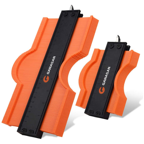 Contour Gauge with Lock|10+5 Inch Construction Rulers Measure Tool for Corners and Contoured, Handyman DIY Woodworking Tools, Construction Carpenter GANASAN