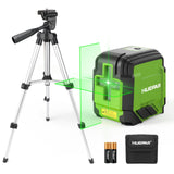 Laser Level Self Leveling with Tripod, Huepar 98Ft Green Cross Line Laser Level Accurate Measurement Tool for Tile, Picture Hanging, Construction Huepar