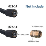 Tool Daily High Pressure Washer Hose, 25 FT X 1/4 Inch, 3600 PSI, M22 14mm, Replacement Power Washer Hose for Most Brands Tool Daily