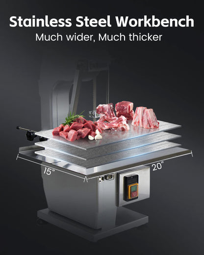 FoundGo 1500W Electric Meat and Bone Saw Bone Cutting Machine,Commercial Bone Sawing Machine for Frozen Meat/Trotter/Ribs/Fish/Meat/Bone etc.,with 6 - WoodArtSupply