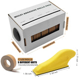 QYQRQF Hand Sander Kit, Assorted Micro Sander Sand Paper 150 240 320 400 600 Grits Hoop and Loop Sandpaper with 2pcs Detail Sanders for DIY Crafts QYQRQF