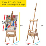 MEEDEN Painting Easel with Storage Drawer, Studio H-Frame Easel- Adjustable (60"~75") Solid Beech Wood Easel Stand for Painting for Adults, Holds MEEDEN