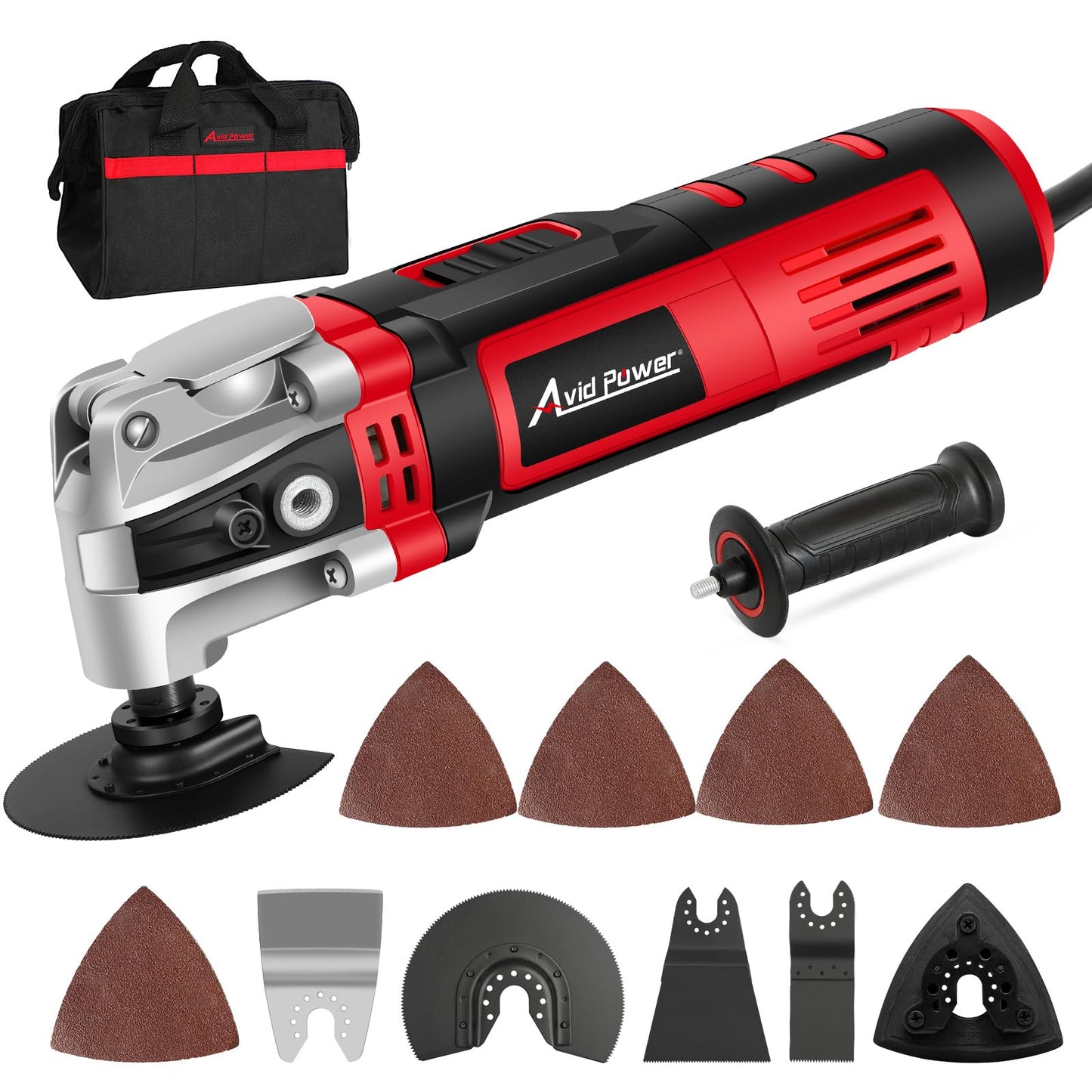 AVID POWER Oscillating Tool, 3.5-Amp Oscillating Multi Tool with 4.5° Oscillation Angle, 6 Variable Speeds and 13pcs Saw Accessories, Auxiliary - WoodArtSupply