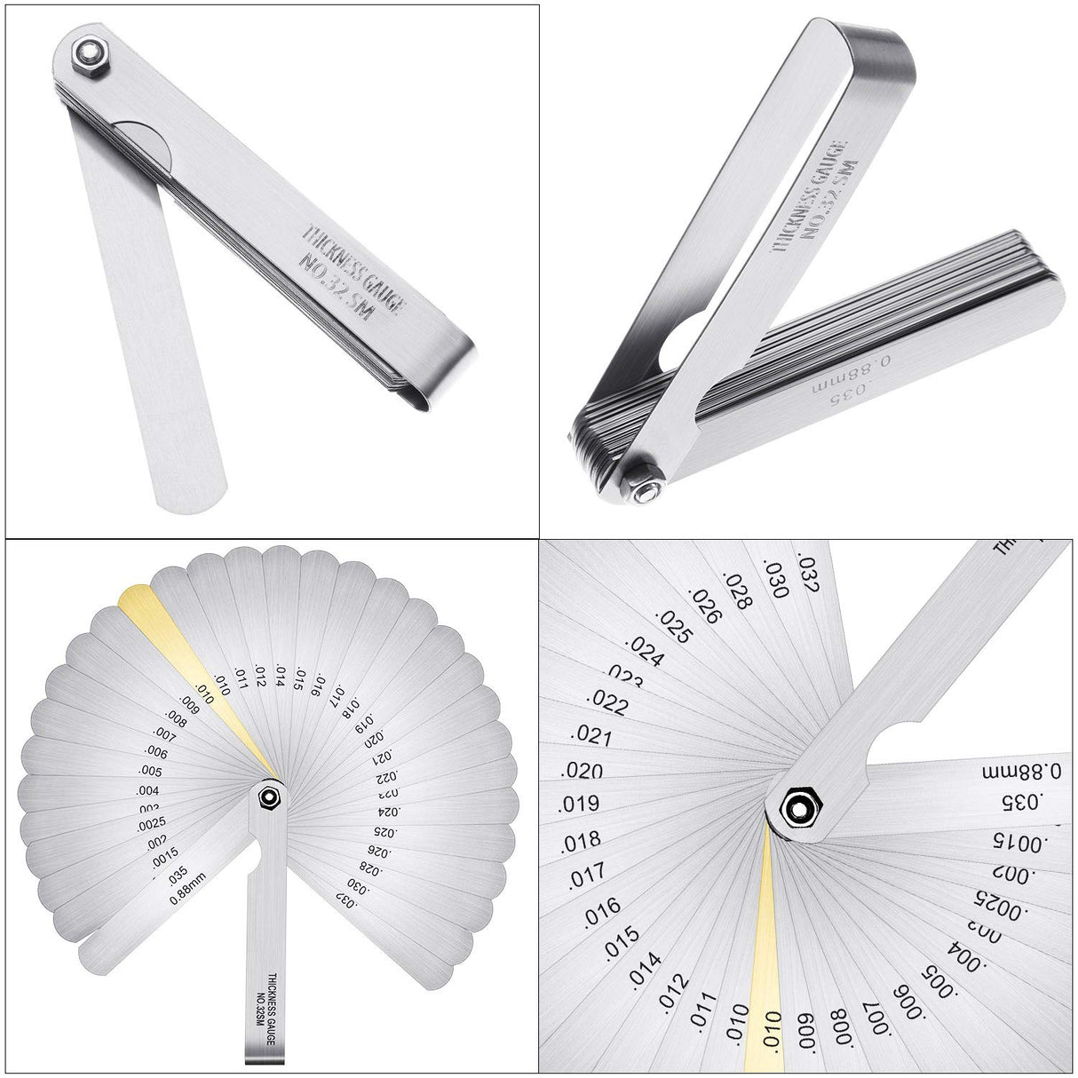 17 Pieces Guitar Luthier Tools Set Guitar Radius Gauge, String Action Ruler Gauge, Feeler Gauge, Guitar Notched Radius Gauges, Guitar Neck Notched Mudder