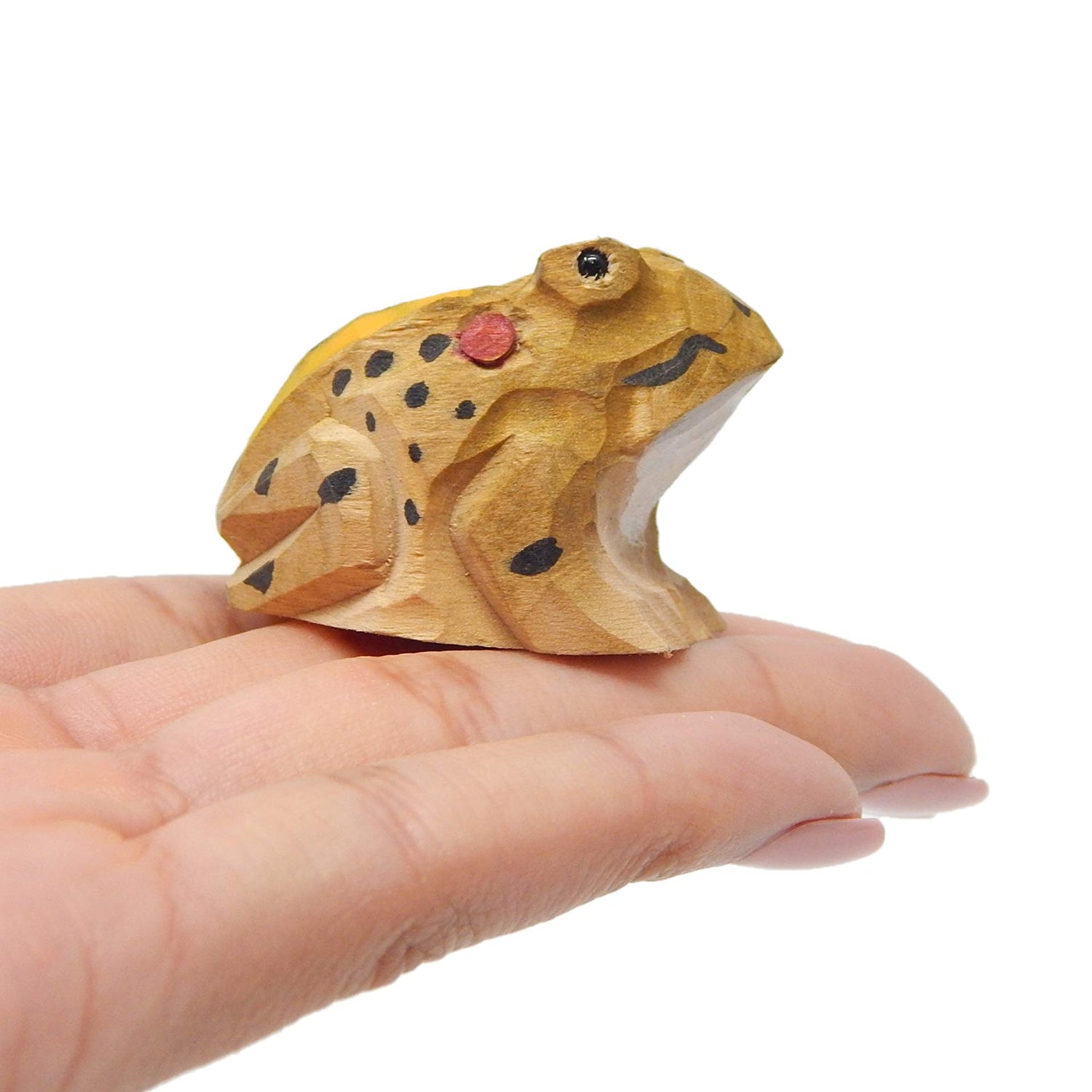 Selsela Toad Figurine Statue Decoration Small Animal Frog Art Sculpture Wood Carving Miniature Selsela