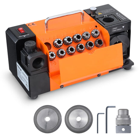 VEVOR Drill Bits Sharpener, 3-13mm End Mill Grinder Sharpener, Lip Relief Angle & 95°-135° Point Angle Adjustable Drill Bit Re-Sharpener, Portable VEVOR