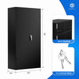 Greenvelly Metal Storage Cabinet, 72" Black Locking Storage Cabinets with Doors and 4 Shelves, Tall Tool Storage Cabinet for Garage, Steel Lockable Greenvelly