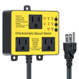 Automatic Vacuum Switch with Extra Outlet for Using More Power Tools, Ortis Dust Control Autoswitch Delay Vacuum On/Off to Prevent Circuit Overload Ortis