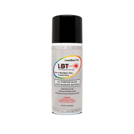 LaserBond Aerosol Black Laser Marking Spray 100 (12 oz), Works with All Laser Engravers, Printers | CO2, Fiber & YAG Laser | LBT 100 Permanently LaserBond