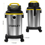 Stanley SL18129 Wet/Dry Vacuum, 4 Gallon, 4 Peak HP, Stainless Steel Tank with Top Handle, 3-in-1 Shop Vacuum Cleaner with Blower for Home, Garage, Stanley