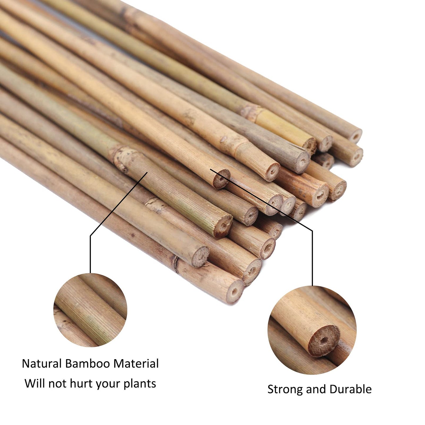 Plant Stakes Natural Garden Bamboo Sticks for Indoor and Outdoor Plants,GAGINANG 20pcs Plant Support Stakes for Tomatoes, Beans, Potted Plants - 18 - WoodArtSupply