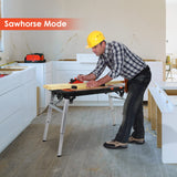 Multifunctional Folding Work Table, 7 in 1 Work Benches for Garage, as Portable Workbench, Sawhorse, Scaffold, Platform, Car Creeper, and Hand Truck, TLGREEN