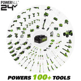 Greenworks 24V Brushless Drill / Impact Driver Combo Kit, (2) 1.5Ah USB (Power Bank) Batteries and Charger Included LED Light, 2pcs Driving Bits with Greenworks