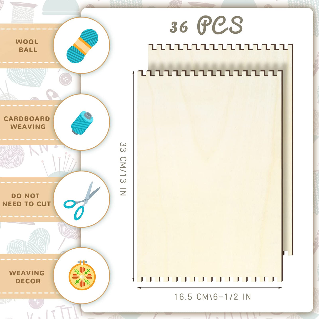 Beginners Wooden Loom Notched Weaving Loom Basket Weaving Loom Tools Accessories for Kids Adult Art Craft Activity Jewelry Motor Skills Crochet Minatee