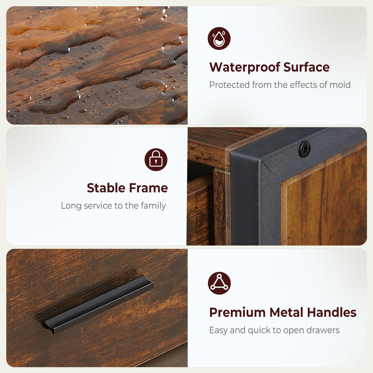 Lyromix Wood Dresser Wide 48'' Wooden TV Stand for Bedroom, Mid Century Modern Chest with Antique Finish, Perfect for Living Room Storage, 48.5" Lyromix