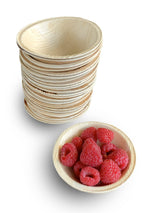 Raj Disposable Palm Leaf Bowls (25 Count, 4" Bowls) Strong Bowls Like Bamboo Party Bowls - Decorative Compostable Tableware for Lunch, Dinner, Raj Unique Collection