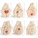 Personalized Wooden Bears Family Puzzle Gift with 1-8 Name We are One,Jigsaw Oak Wooden Animal Sculpture Decorative for Home Ornament Ideas for Kowlone