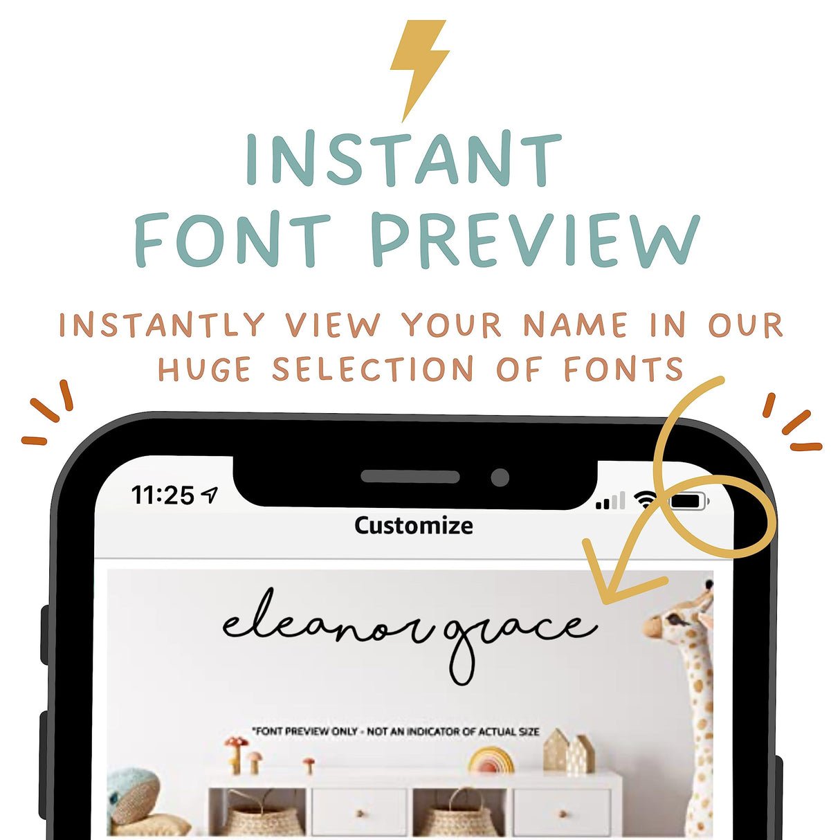 Custom Wood Name Sign for Nursery or Kids Room | Instant Font Preview + Multiple Styles Available Unpainted, Painted, or Stained | Personalized Baby Adoren