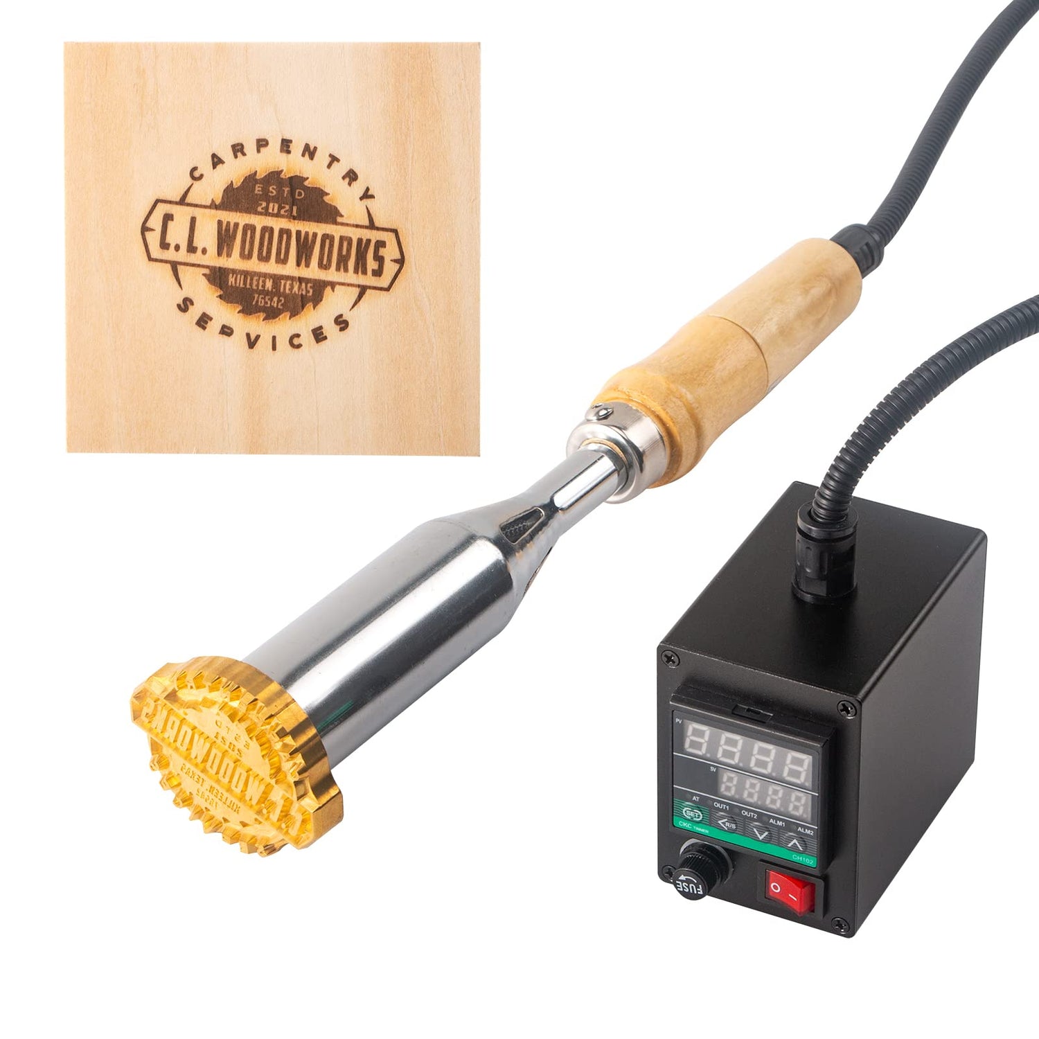 Deironply Custom Electric Branding Iron with Temperature Control for Personalised Wood Stamping Deironply