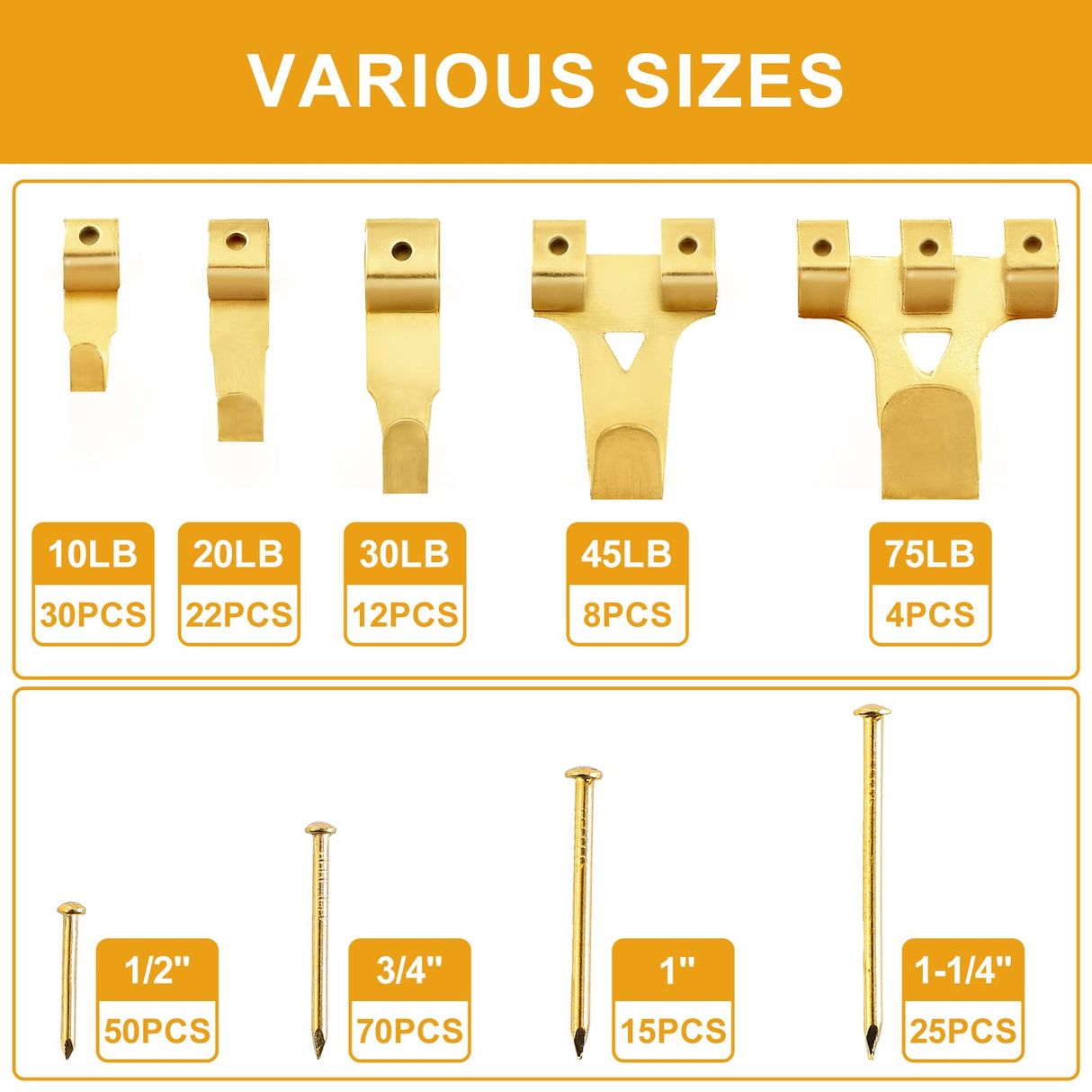 KURUI 303Pcs Picture Hanging Kit, Picture Hangers Assorted Kit With Heavy Duty Wall Hooks, Sawtooth, Picture Wire, D Rings, Hardware Nails, Eye Hooks KURUI