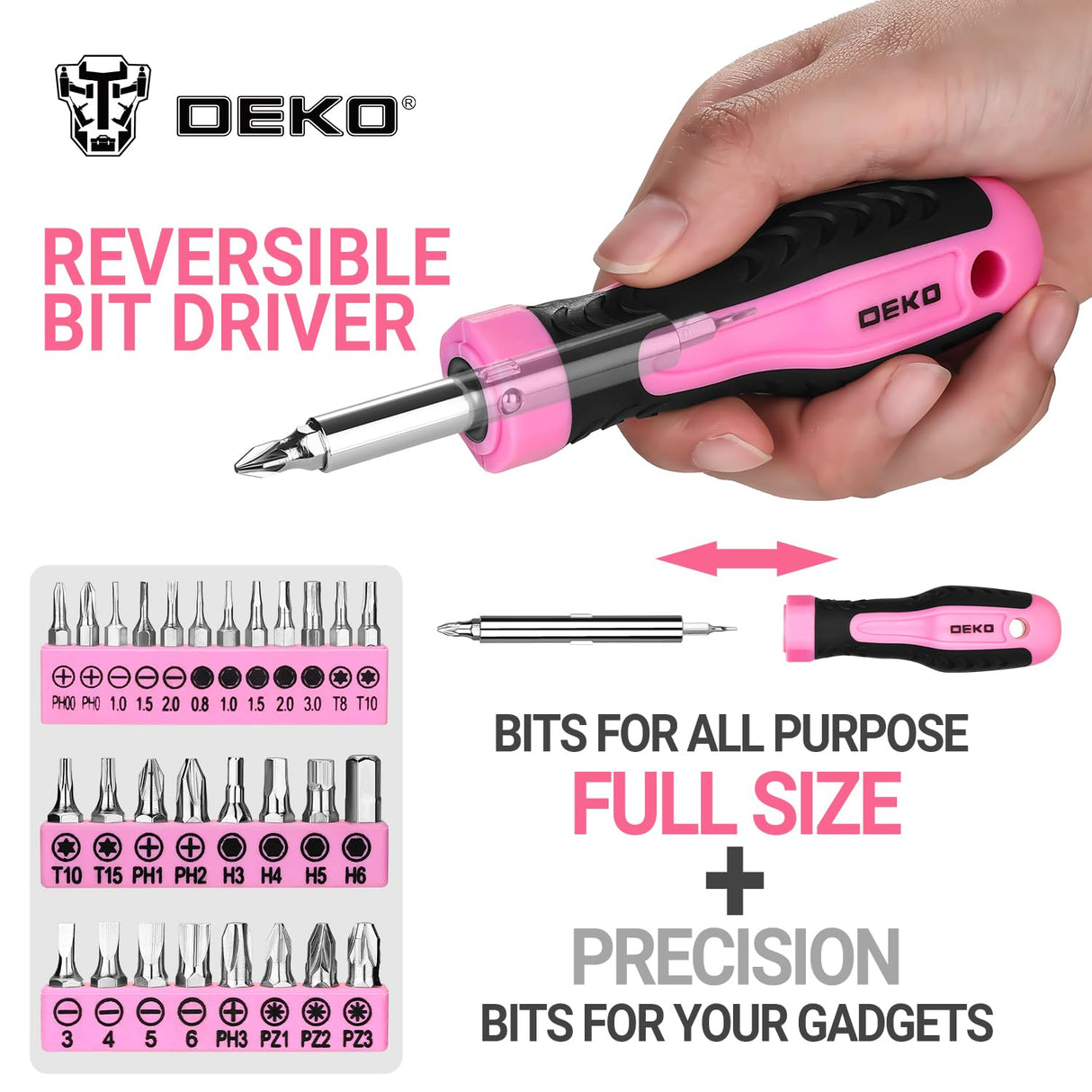 DEKOPRO Tool Set for Women: Pink Tool Set for Home Repair, Womens Tool Kit for All Purpose 42 Piece DEKOPRO