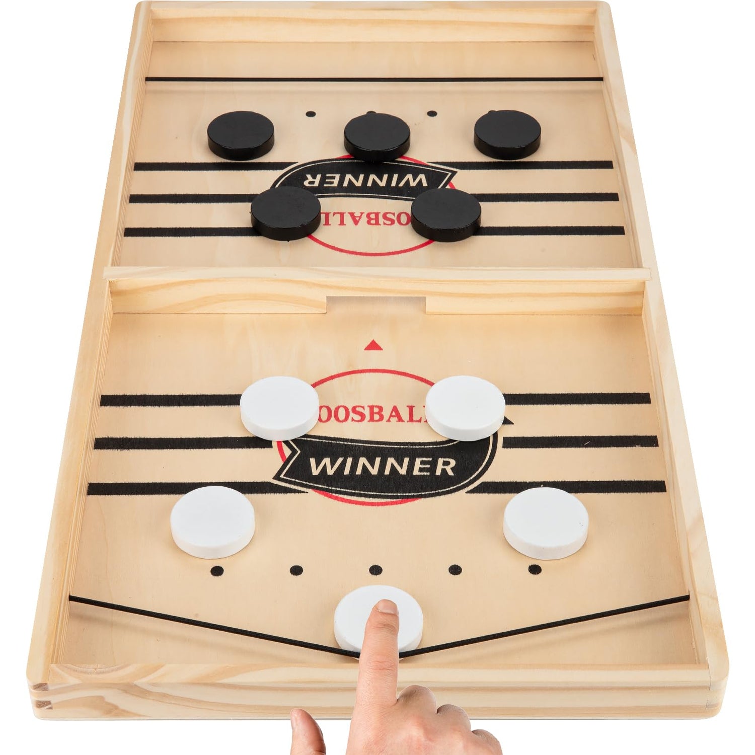 Kongwal Large Sling Puck Game, Foosball Winner Board Game, Wooden Hockey Table Game, Fast Paced Slingshot Game Board, Rapid Sling Table Battle Speed kongwal