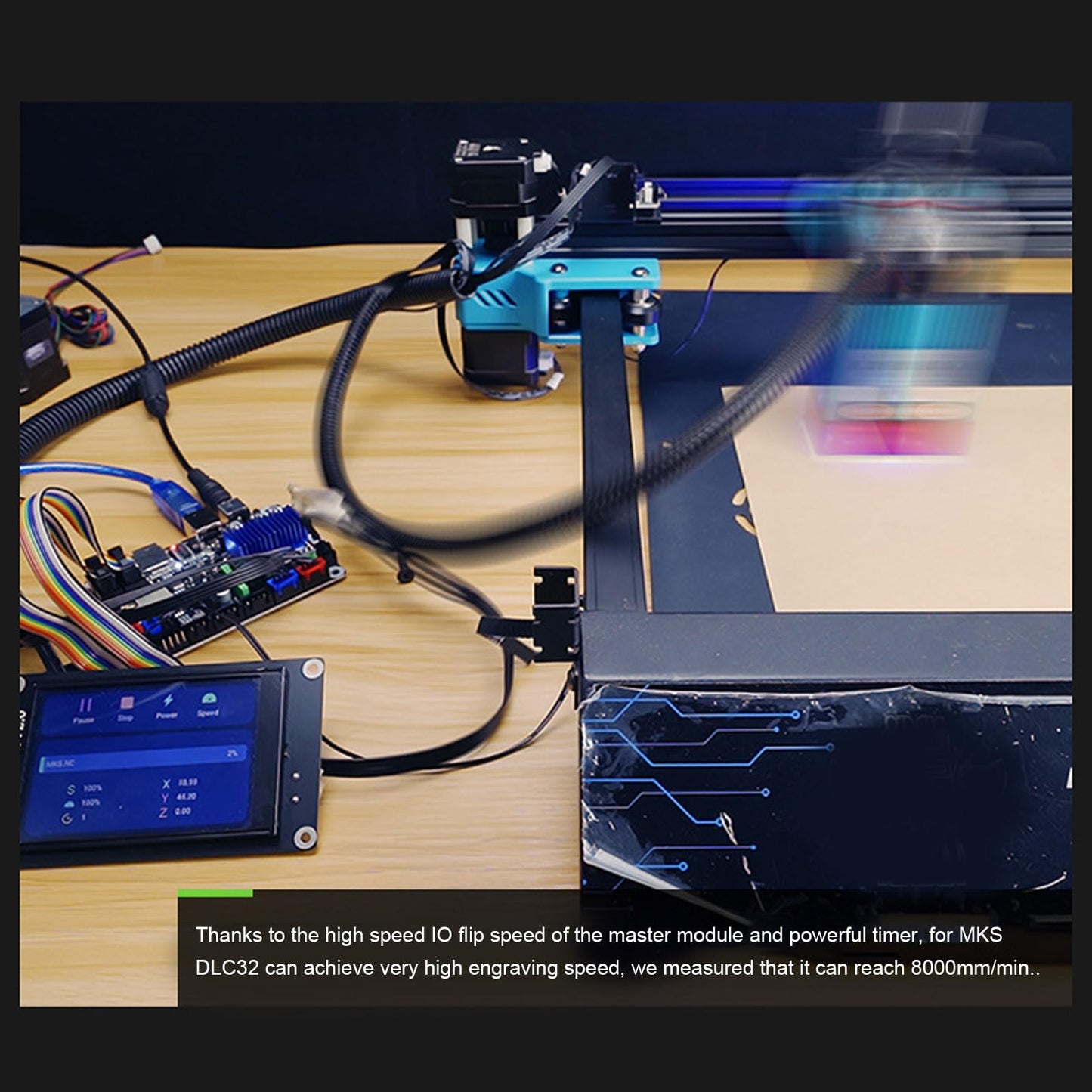 3D Printer Motherboard Kit Laser Engraving Machine Main Board Equipped 32 Bit STM32 Processor Mini 3D Printer Control Board Expandable WiFi Module