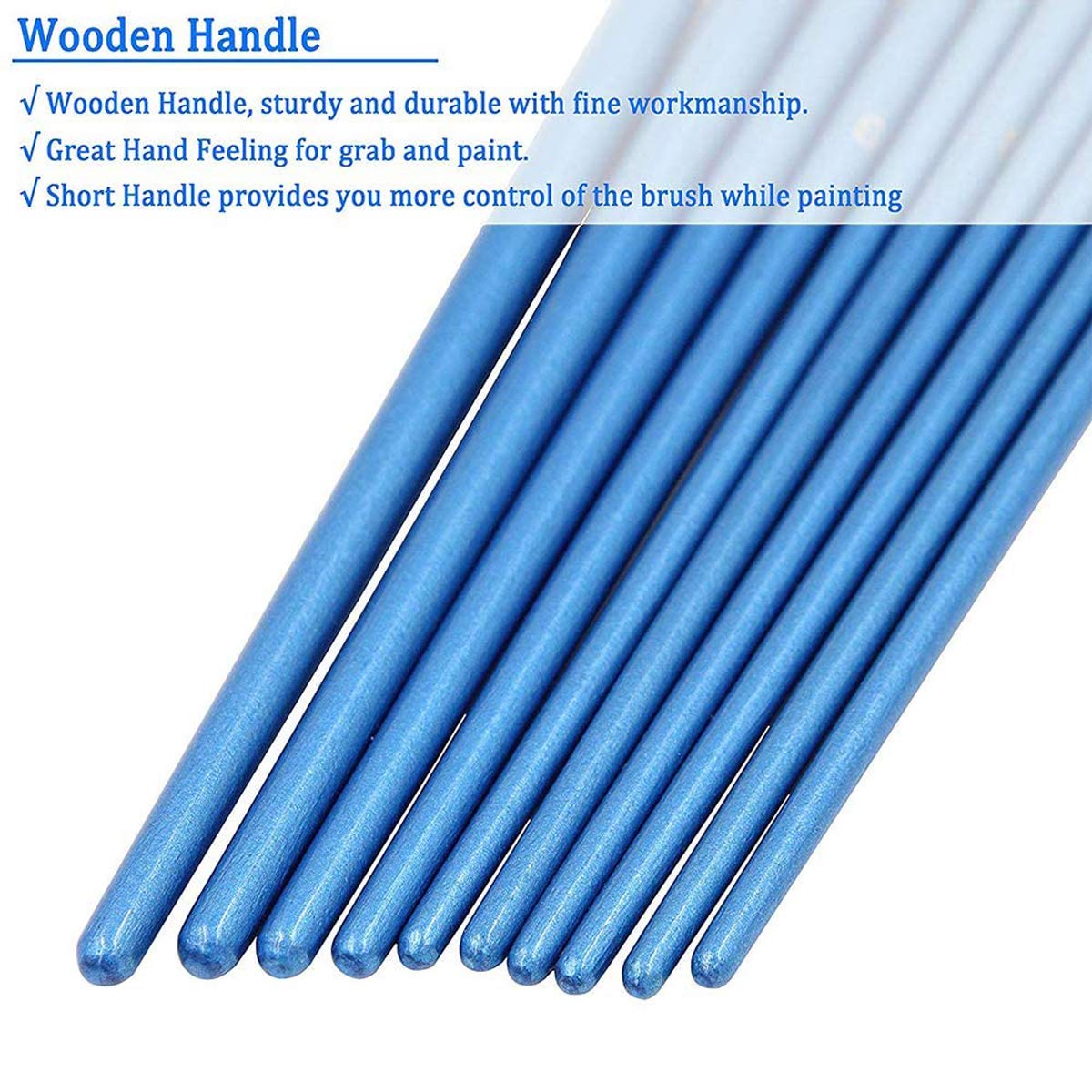 BOSOBO Pointed-Round Paint Brush, 4 Sets of 10 Pieces Fine Tip Nylon Hair Miniature Paint Brushes for Acrylic Oil Watercolor Gouache, Artist Face BOSOBO