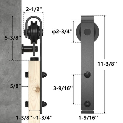 WINSOON 30in x 84in Sliding Barn Door with 5.5ft Barn Door Hardware Kit & Handle, Floor Guide, Door Latch Included, DIY Unfinished Solid Spruce - WoodArtSupply