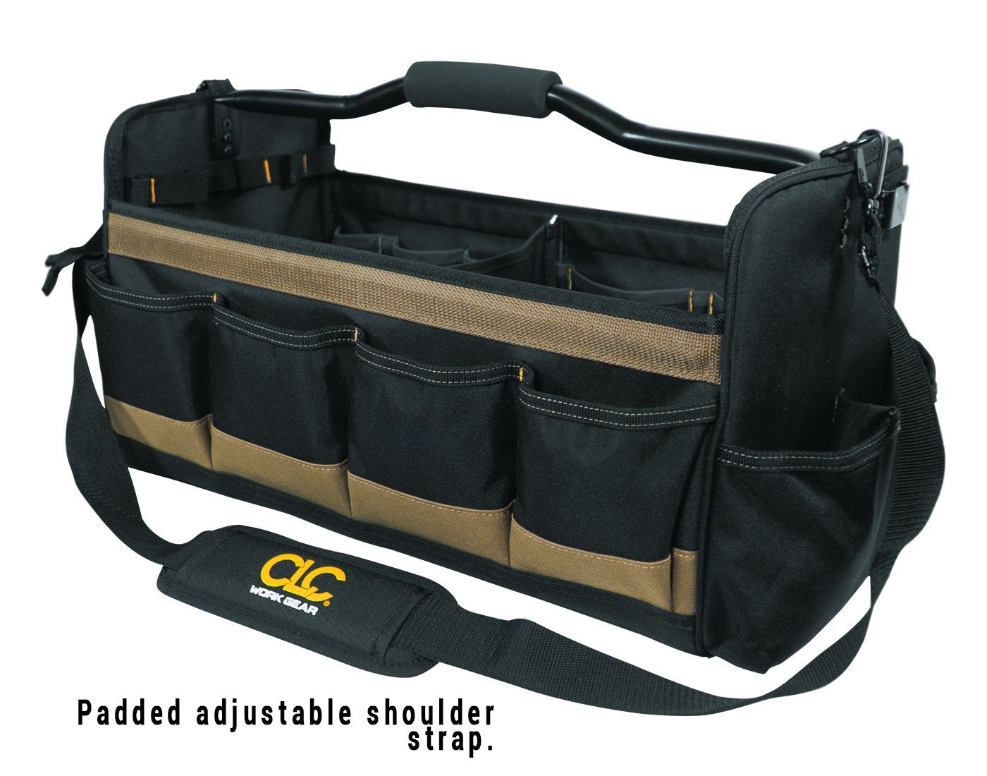 Custom Leathercraft WORK GEAR 1579 20 Inch, Open Top, Soft Sided Tool Box, 27 Pockets Custom Leathercraft