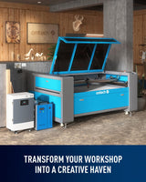 OMTech 130W CO2 Laser Engraver with LightBurn & Water Chiller, 35x55 Inch Laser Cutting Engraving Machine with Autofocus Autolift 3 Way Pass Air OMTech