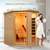 TaTalife Far Infrared Wood Sauna, 1 or 2 Person Home Canadian Hemlock Luxurious Wooden Traditional Indoor Sauna, 2300W Spa Room with Recliner, 8 TaTalife