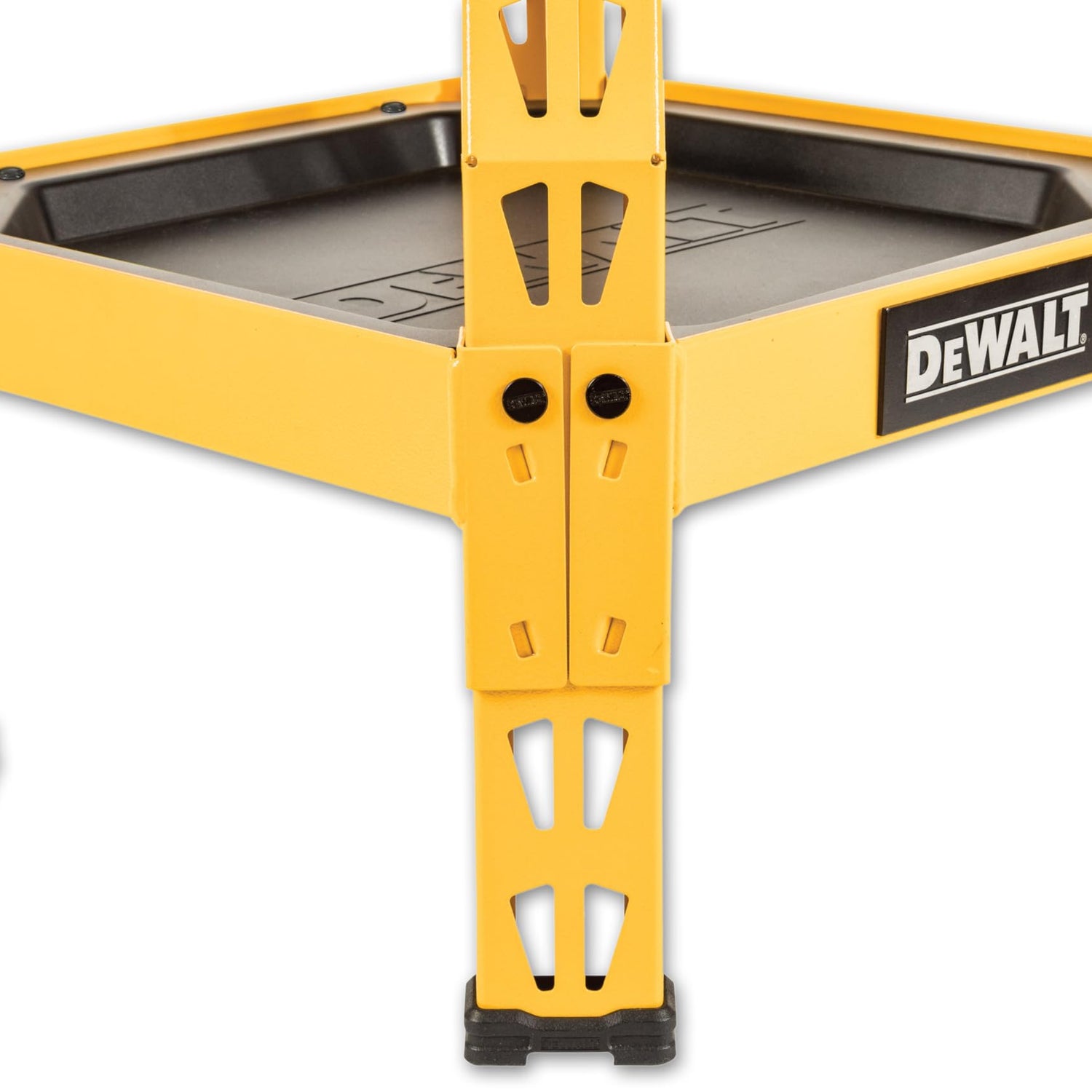 DEWALT Heavy-Duty Metal Stool for Garage and Shop, 360 Swivel Seat, Storage Tray, Padded Rip-Resistant Seat, Steel Frame, Industrial Powder Coating DEWALT