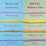 12 Pack Beginners Crochet Yarn Blue Green Pink Purple Yellow Rainbow Cotton Crochet Yarn for Crocheting Knitting Beginners with Easy-to-see Stitches JOYTAG