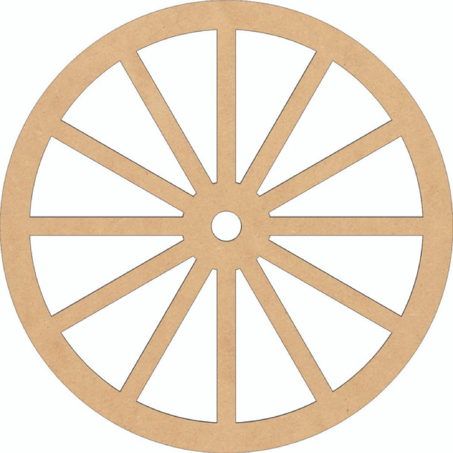 Wooden Wagon Wheel 15'' Cutout, Unfinished Wood Western Craft Shape, Spoked Wheel MDF Blank NEXTCraft