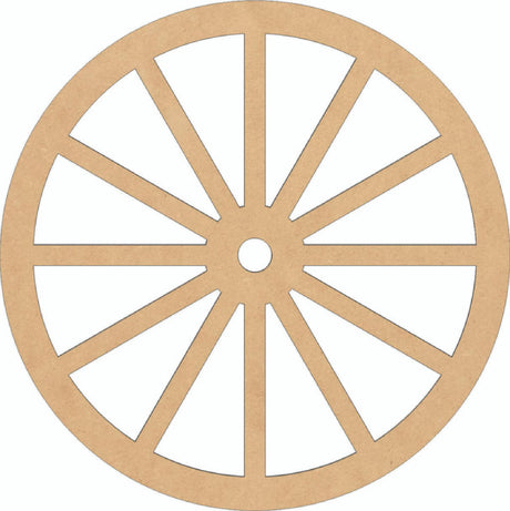Wooden Wagon Wheel 4'' Cutout, Unfinished Wood Western Craft Shape, Spoked Wheel MDF Blank NEXTCraft